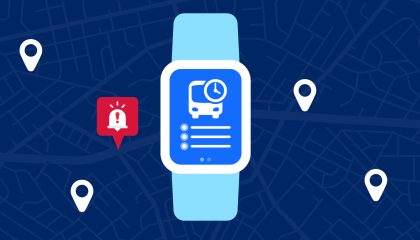 Smart Watch using transport data to guide customer.