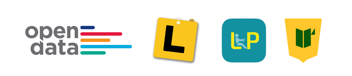 Four icons displayed horizontally for Open Data, Roundtrip, L2P and Licence Ready