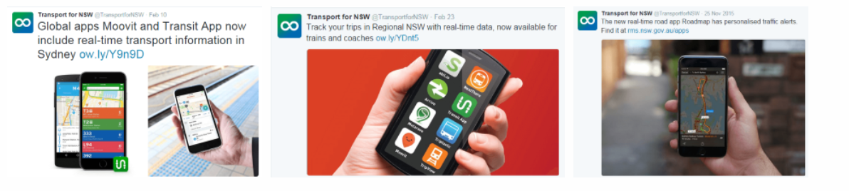 examples of social media tweets for transport apps