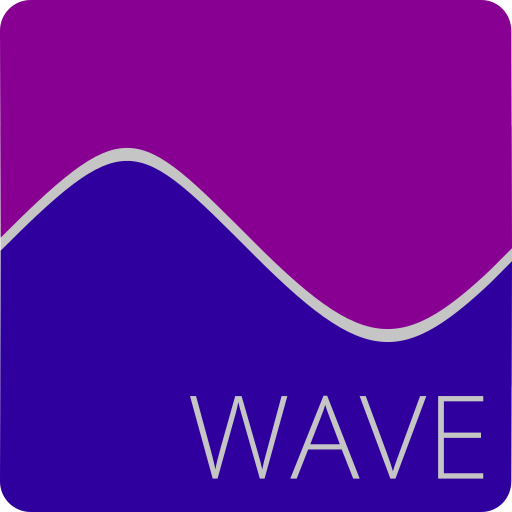 The Swiftfare Wave logo which features a rounded square icon divided in half by a light grey wave. The top half is purple and the bottom half is blue. In the bottom right corner is the text 'WAVE'