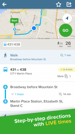 Citymapper screenshot Screenshot of the Citymapper app on iPhone