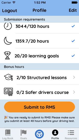 Screenshot of the Roundtrip app
