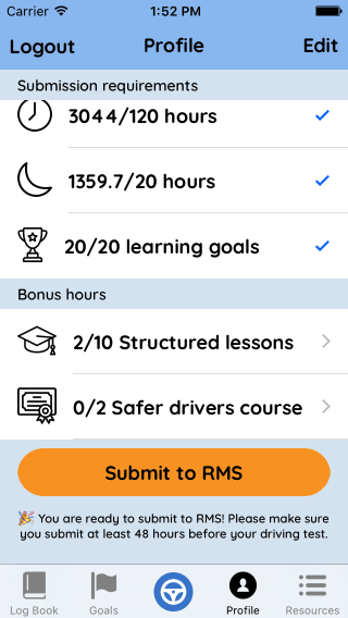 Roundtrip app Screenshot of the Roundtrip app