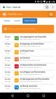 AnyTrip screenshot Image of a screenshot of the AnyTrip app