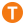 A white T inside an orange circle