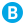 A white B inside a blue circle